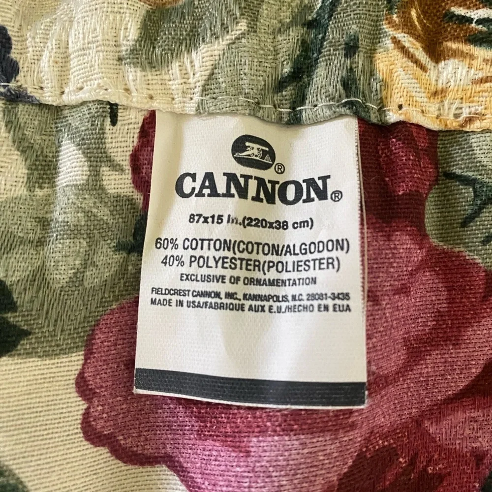 VTG Cannon English Country Floral USA Valance Rod Pocket Window Treatment 87x15